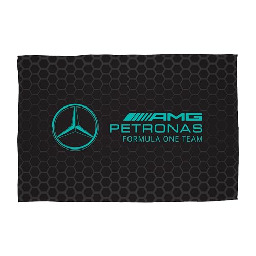 Character World Mercedes AMG Petronas Offizielle Fleecedecke, superweich, warm, schwarz, Überwurf, Stealth-Formel-1-Design, perfekt für Schlafzimmer, Camping und Übernachtungen, 100 x 150 cm