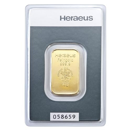 Gold zum Verschenken – Goldbarren 10g Heraeus Kinebar - inkl. Geschenkverpackung, Grußkarte und Echtheitsgarantie