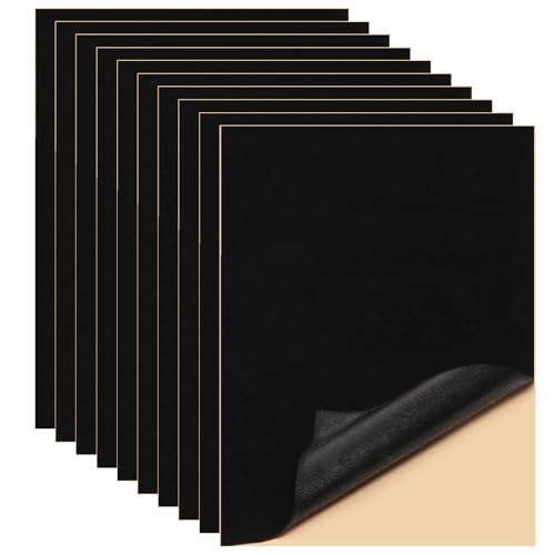 Selbstklebender Samtstoff Schwarz 10 Stück Samt Filzstoff Selbstklebend Velvet Fabric Sheet für Schmuckkästchen Schubladenauskleidung