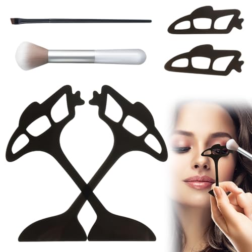 Lidschatten Tool Set Lidschatten Schablone Wiederverwendbar Mehrzweck-Augen-Make-up-Werkzeug Geeignet für Wimpern Lidschatten Eyeliner mit 1 Lidschattenpinsel 1 Eyeliner-Pinsel