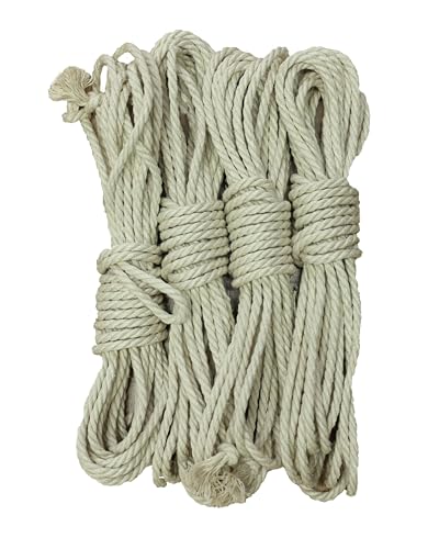 Seilprofi - Shibariseil Bondageseil Hanfseil, naturfarben, 5,5 mm, 4X 8 m - fesselfertig