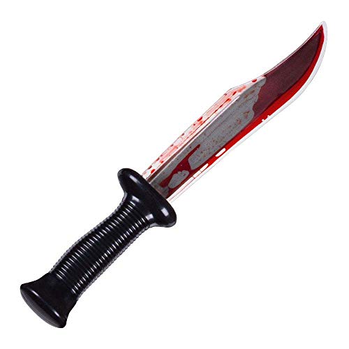 Boland 71992 - Blutiges Messer, Länge circa 33 cm, Säbel mit Blut aus Kunststoff, Killer, Psycho, Karneval, Mottoparty, Halloween