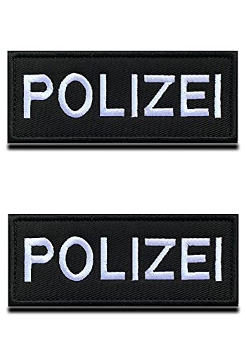 2 PCS Polizei Patch Polizist Patch Police Patch Aufnäher Applikation Patches mit Klettverschluss, Polizisten-Aufnäher für Police CS Cosplay Paintball Taktische Kleidung-10x4 cm