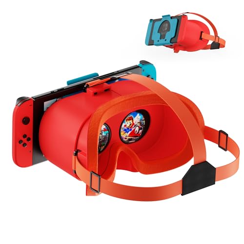 VR Brille für Nintendo Switch/Switch OLED, Switch Virtual Reality Brille mit Verstellbaren HD-Linsen und bequemem Kopfband, Labo Goggles VR Kit 3D-Brille für Switch Zubehör