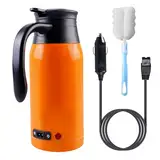 Sporgo 1000ml Auto Wasserkocher Edelstahl: 12V Auto Wasserkocher Temperature Digital Display, Reisewasserkocher Zigarettenanzünder Wasserkocher, Schnelles Aufheizen Auto Kettle, für Lkw Auto