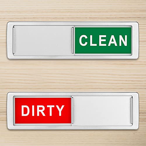 Amfrpar Dishwasher Magnet Clean Dirty Sign Spülmaschinen Schild Sauber Schmutzig Zeichen Geschirrspüler mit Schiebefunktion Kratzfest Geschirrspüler-Magnet Magnete-Schild Leicht zu Lesen