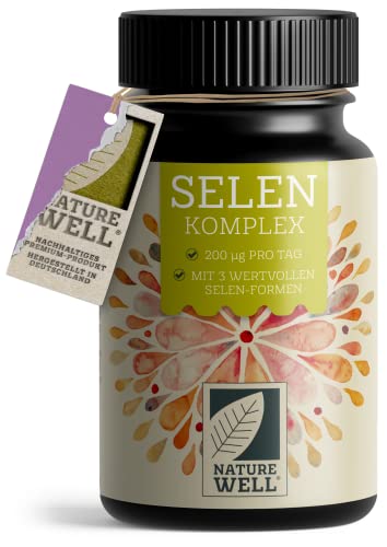 Selen hochdosiert 365x 200µg Tabletten Komplex aus 3 hochwertigen Selenium-Quellen: Selenhefe, Selenmethionin & Natriumselenit, ohne unerwünschte Zusatzstoffe, 100% vegan