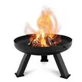 Lehmann Feuerschalen für den Garten - Feuerstelle Lagerfeuer Stahl - Feuerkorb für Garten und Terrasse und Balkon - Feuerschale Outdoor - Stahl - Schwarz (Schwarz, 60x60x35 cm)