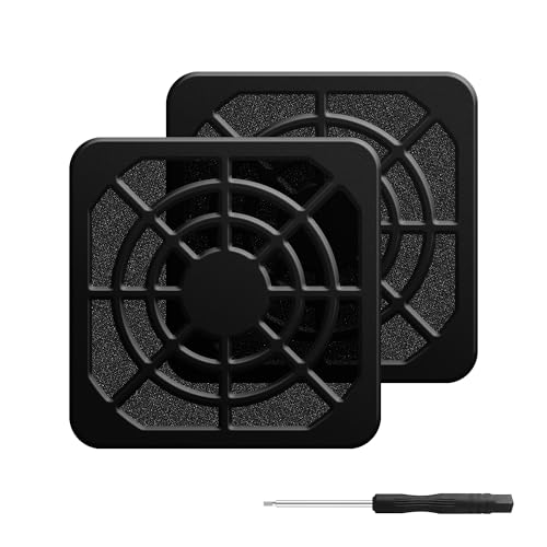 YIMATEECO PC Gehäuselüfter Staubfilter, 40mm Lüfterabdeckung PC Gehäuse Lüfter Staubfilter Mesh Netzabdeckung Kunststoff Schutzgitter Abdeckung mit Schrauben (40mm, 2Stü, Schwarz)