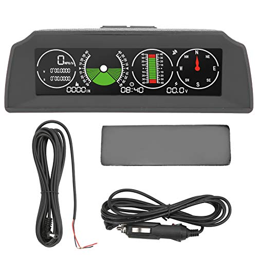 KIMISS GPS-Geschwindigkeits-Neigungsmesser, GPS-Neigungsmesser PMH KMH Neigungsmesser HUD Pitch Tilt Angle Display Kompass-Geschwindigkeitsüberwachung Universal für Autos