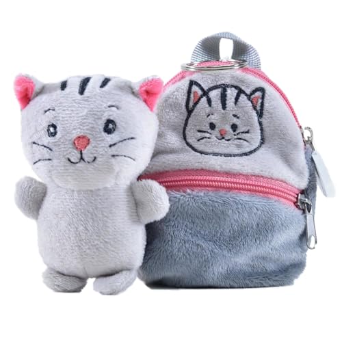 Kögler 75784 - Friends2Go, Plüsch Katze Mai im Plüsch-Rucksack, ca. 12,5 cm groß, niedliches Plüschtier im praktischen Rucksack