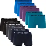 ANTONIO ROSSI Herren (12er-pack) Herren-boxer-hipster Fitted Boxer Hipsters, Schwarz, Blau, Grau, Grün, XL EU