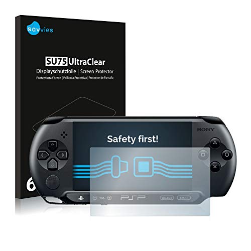 Savvies 6 Stück Schutzfolie für Sony PSP 2000 Displayschutz-Folie Ultra-Transparent