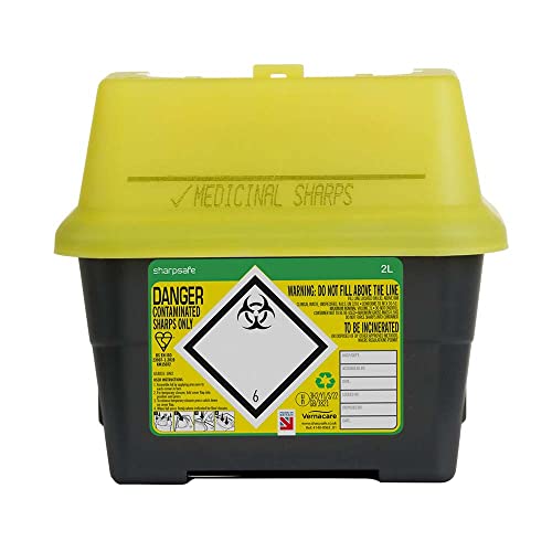 Sharpsafe Abfallentsorgung, 2 l, Gelb / Grau