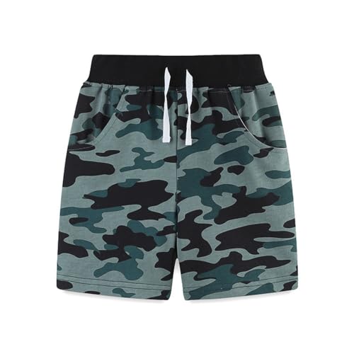 KKvoPiQ Anzughose Kurz Herren Baumwolle, Sport-Shorts in Camouflage für kleine Kinder, lässige Fünf-Punkt-Hose Fußballhose Kurz Kinder (Sky Blue, 4 Years)