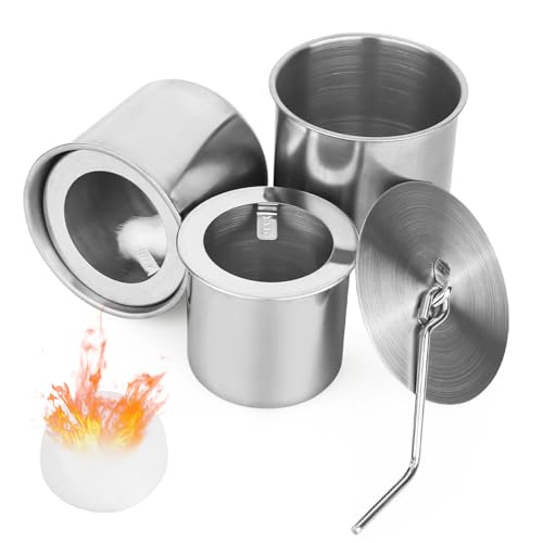 smtfcty 7 Stück Bioethanol Brennertopf, Bioethanol Kamin Tischkamin Indoor Brennkammern,Ethanol Brenner Inkl Glasfaserwolle und Deckel für Bioethanol,Universell zu Brennkammer für Tischkamin