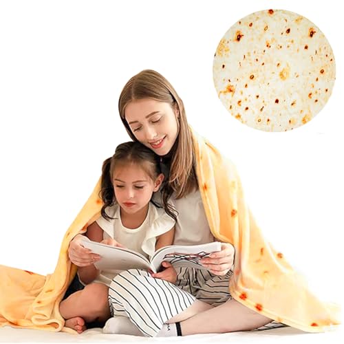 shallyong Burrito Decke, Decken für Sofa Flanell, Burritos Blanket 150cm, Kreative Pizza Decke, Winter und Herbst Decke Lustiges Geschenk für Familie oder Kinder, Büro-Nickerchen, Reisen