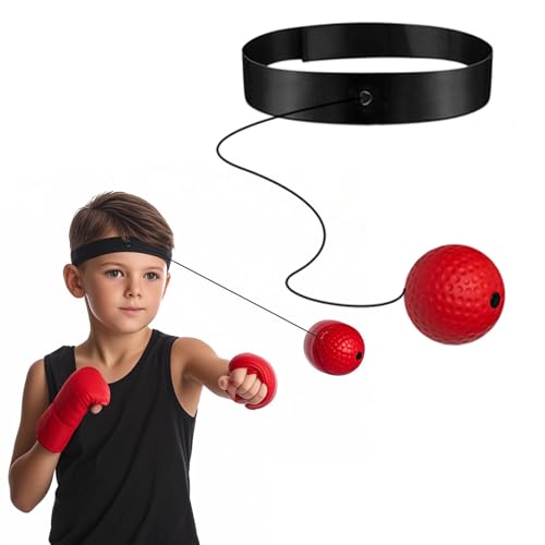 Global-Daily Box-Trainingsball, Reflexball mit verstellbarem Kopfband, Reaktionsball für Training, Geschwindigkeit, für Boxtraining, gemischte Kampfsportarten, Fitness, Reaktionsfähigkeitstraining