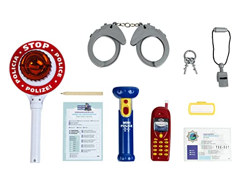 Theo Klein 8850 Polizei-Set | Besteht aus 10 Teilen | Inklusive batteriebetriebener Taschenlampe und Polizeikelle mit Licht | Verpackungsmaße: 40 cm x 32 cm x 4,5 | Spielzeug für Kinder ab 3 Jahren