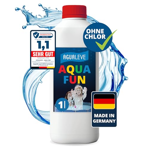 AGUALEVE® Aqua Fun 1 Ltr. *NEU* – die chlorfreie Pooldesinfektion | speziell für Kinderpools & Planschbecken entwickelt | Markenqualität Made in Germany | Kein roten Augen & hautschonend