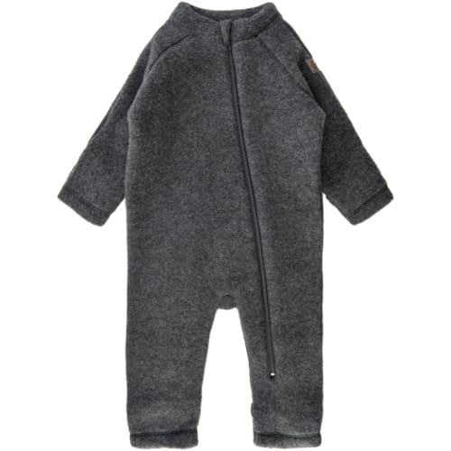 Mikk-line WALKOVERALL Anthracite Melange 68 | Oeko-TEX Standard 100 | Anzug aus Wolle Für Baby und Kleinkind | 100% Mulesing-Frei Merinowolle | Wollwalk-Overalls Kinder Für Mädchen und Jungen