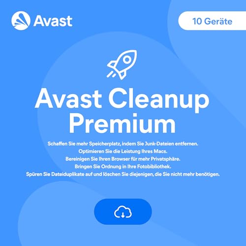 Avast Cleanup Premium 2024 - Junk-Dateien entfernen und das System beschleunigen - für Windows, macOS und Android | 10 Gerät | 1 Jahr | PC/Mac | Aktivierungscode per Email