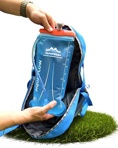 Alpenwert® Trinkblase mit Trinkschlauch [Wasserblase 2L/3L BPA Free] Ultraleicht Trinksystem für Rucksack perfekt für Outdoor, Laufen, Trailrunning (2 Liter)