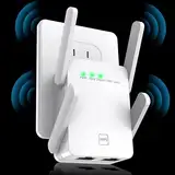 WLAN Amplifier, Ultraxtended WiFi Repeater with LAN Ethernet Connection, 300 Mbit/s Internet Extender Booster, Compatible with Alexa and 99% Standard Routers, Coverage up to 200 m²