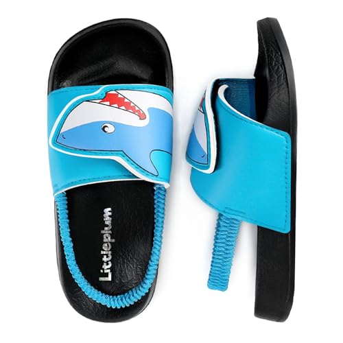 Littleplum Badelatschen Kinder Badesandalen Mädchen Badeschlappen Kinder Badeschuhe Sommer rutschfest Hausschuhe Kinder Sandalen(A Blau,26/27 EU)