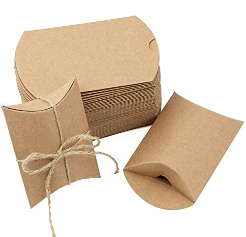 JTDEAL Vintage Gastgeschenke Weihnachten, Geschenke Boxen, Geschenkverpackung, Kraft Papier Geschenk Box mit Juteschnur für Weihnachten, Süßigkeiten, Schmuck, Nuss,Hochzeit, 50 Stück