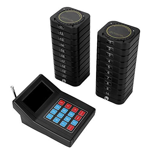 Pager System Restaurant Pager Drahtloses Gästeruf Kundenrufsystem Paging System Wireless Calling System für Restaurant Meal Extractor Pager Summer Restaurant Rufsystem mit 20 kabellosen Pagers