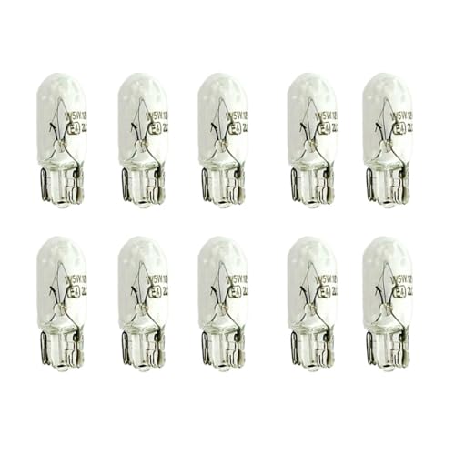 CARALL 10 Stück Halogenlampen 12V für Auto (T10 W3W 12V 3W)