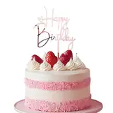 KOBOKO Happy Birthday Cake Topper, Acryl Tortendeko Geburtstag, Roségold Kuchen Deko Geburtstag, Happy Birthday Tortendeko, Happy Birthday Torten Topper Geburtstag Mädchen Jungen Frau Mann 10X14,5cm