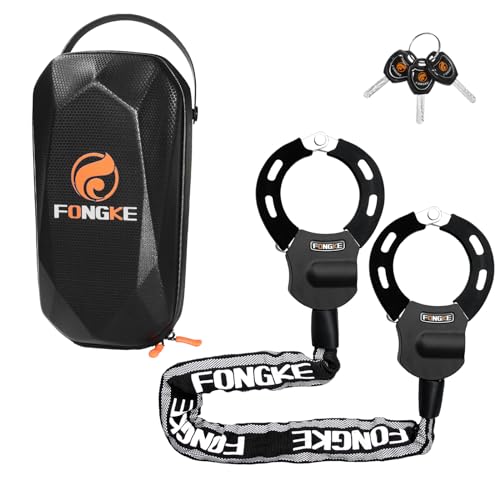 E Scooter Schloss, Schloss für E Scooter mit Wasserdichte Tasche, Fahrrad Schloss Diebstahlsicher, Handschellenschloss, Hohe Sicherheit Schlösser für Scooter Roller/E-Bike/Motorrad