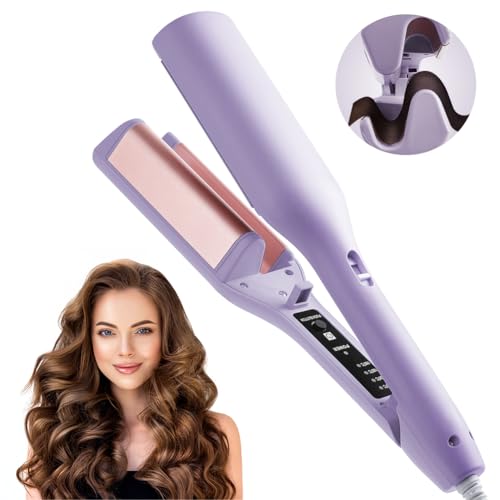 flintronic Welleneisen Lockenstab, Lockenstab Große Locken 32mm, Französischer Wellen Lockenstab, Deep Waves, Wasserwellen, 160℃-220℃, Einstellbare Temperatur Lockenwickl für Lange, Kurze Haare
