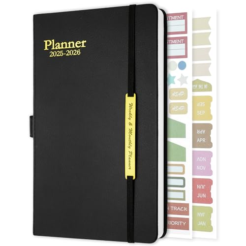 Kalender 2025 2026 Buchkalender A5 Terminkalender - Softcover Wochenplaner 18 Monats Terminplaner Planer Notizbuch-Business Taschenkalender Agenda Arbeitskalender für Geschäfts und Arbeitsplanung