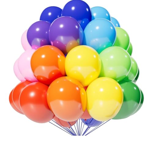 Luftballons Geburtstag, 40 Stück, 25CM, Premium Ballons aus 100% Naturlatex, Klimaneutral, Helium Luftballons Bunt, aus natürlichen Rohstoffen, Luftballon Girlande