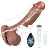 18cm Kleiner Penis Dildo mit Spritzfunktion, Wassersprühfunktion Spritz Analdildo für Männer mit Saugnapf, Frauen Männer Anal Sex Toys, Realistischer Penis Sex Spielzeug für die Frau Erwachsene Spiele