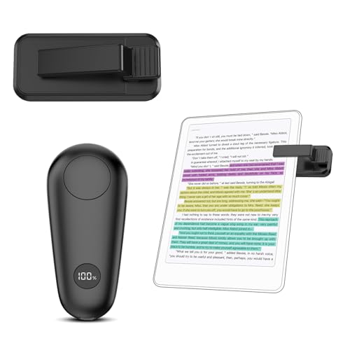 RF Fernbedienung zum Lesen für Kindle Paperwhite Oasis Scribe,Seitenwenden für Phone, iOS Android Tablets, Fernbedienung Phone, Kamera Videoaufzeichnung (Schwarz)