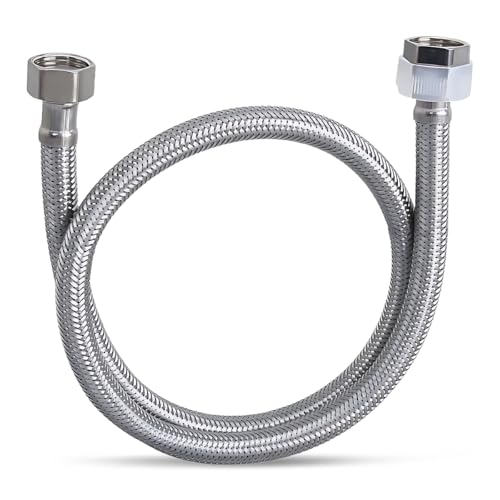 100cm Flexschlauch Wasserhahn, 304 Edelstahl Anschlussschlauch Armatur, G1/2" x G1/2" Armaturenschlauch, Panzerschlauch 1/2 Zoll, Dusche Umflechtung Flexschlauch für Wasserhahn Mischbatterie