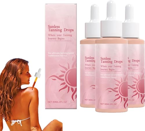 Sunless Tanning Drops, Quick Tanning Drops, Watermelon Flavour for Natural Glow,Suitable for All Skin Types,The Ultimate Tanning Boost Watermelon Flavour,Where Your Tanning Journey Begins (3PCS)