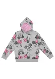 Disney Minnie Mouse Hoodie für Mädchen - Kinder Kapuzenpullover Pullover mit Kapuze Sweatshirt Grau/Rosa (DE/NL/SE/PL, Numerisch, 98, 104, Regular, Grau/Rosa)