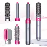 Swetfela Hair Styler Set, Airstyler 5 In 1 Mit Rundbürstenföhn Haarstyler Warmluftbürste Thermal Brush Airflow Lockenstab Automatisch, Volumen Föhnbürste,Für Glätten, Trocknen, Volumen, Locken(Grau)