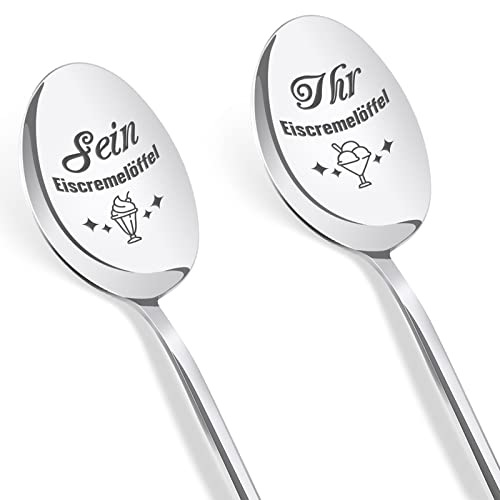 Geschenk für Ihn Sie, Geschenk für Paare- 2Pcs Edelstahl Löffel, Jubiläumsgeschenke für ihn und sie, Geburtstag Valentinstag Hochzeit Jubiläumsgeschenke für Paar