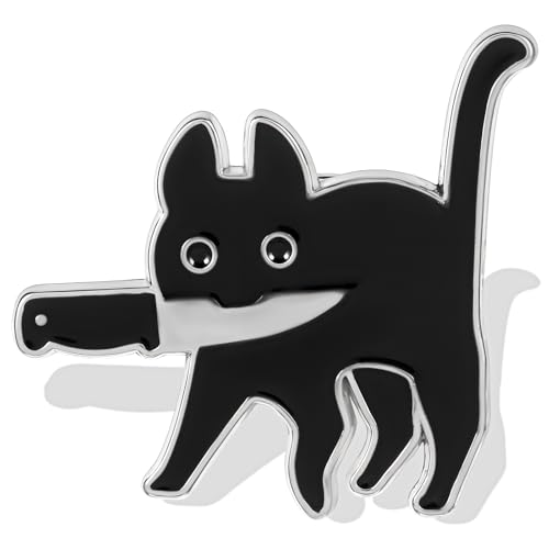 Mabor Katzen Email Anstecknadel,Black Cat Broschen Niedliche Pins for Bags Cute Stuff Tier Broschen Dekoratives Abzeichen Süße Broschen aus Metall mit Katzenmotiv für Rucksäcke Taschen Jacke