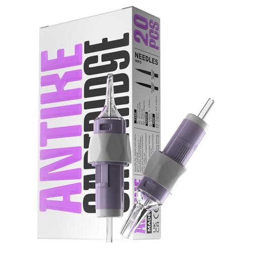 20 Stück Cartridge Set Einweg#12(5RL) Runde Liner 0.35mm Standard Cartridge mit Membran und Silikonring für Anfänger und Künstler EN11Q-FG-20-1205RL-X