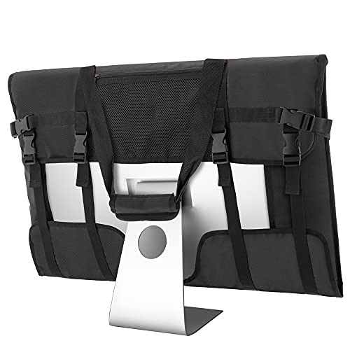 Trunab Monitortasche IMac-Transport Kompatibel mit iMac 27'', Abdeckung Schutz iMac-Bildschirm Aufbewahrungs-Computer-Handtasche mit Zubehörfach, Schwarz