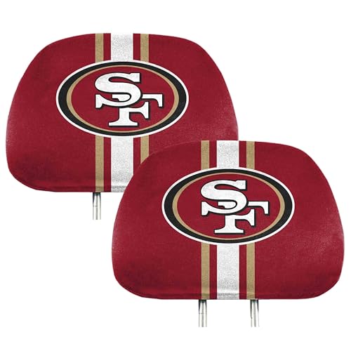 FANMATS NFL - San Francisco 49ers 2 Piece Full Color Headrest Cover Set