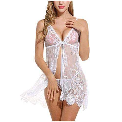 ReizwäSche Dessous Sexy,Erotische Dessous-Set Damen Damen-Netz-Bodystocking-Bodysuit Babydoll-Wäsche-Mesh-Hemd-Nachtwäsche-hohe Spitze-Wäsche Dessous Mantel Body Damen Damen transparente Pyjamas