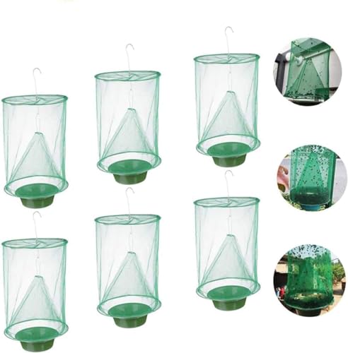 Halatool Ranch Green Cage Outdoors, 6er Pack wiederverwendbare Ranch Catcher für Außenparks, Restaurants und Bauernhöfe